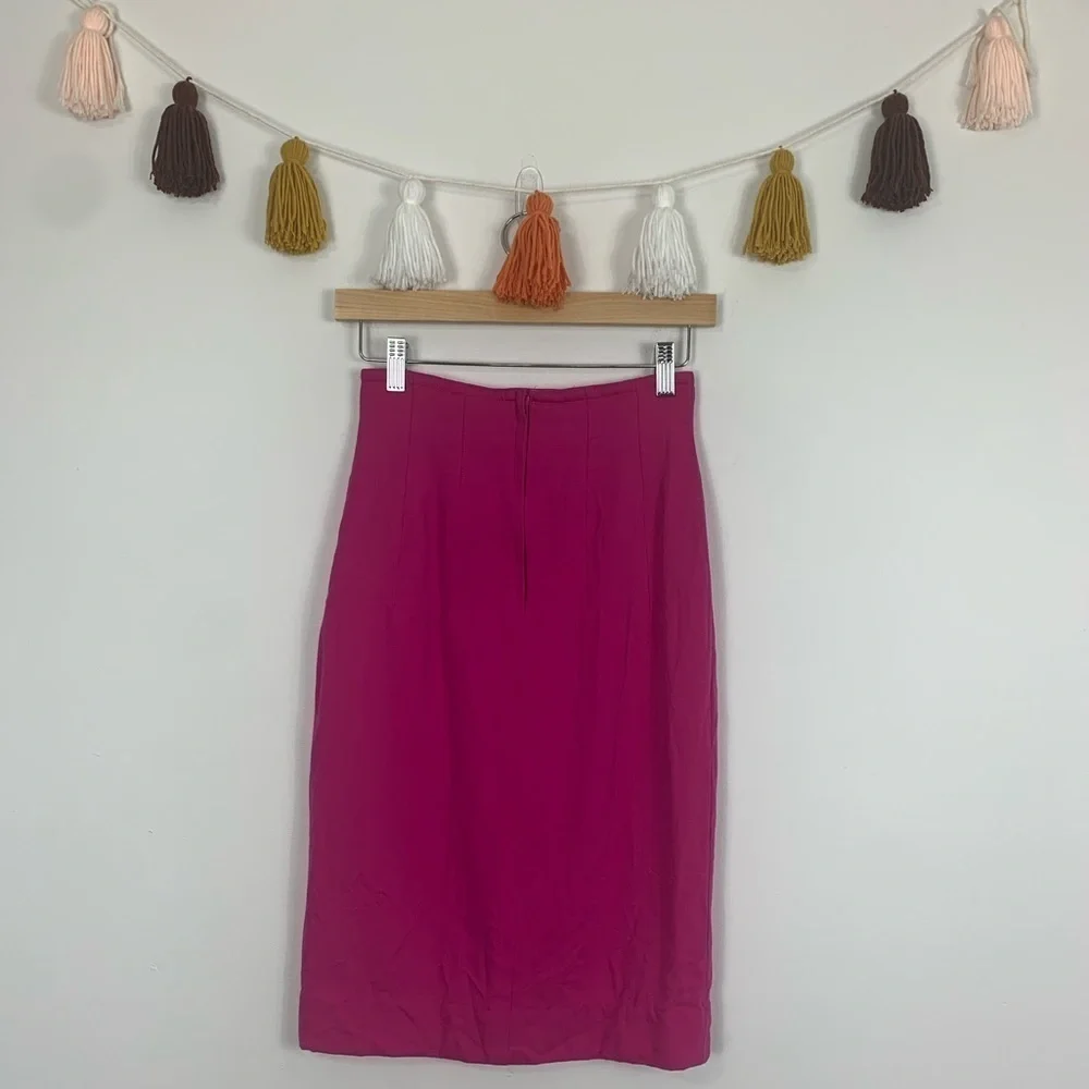 Vintage Escada by Margaretha Ley New Wool Barbiecore Hot Pink Pencil Skirt 2